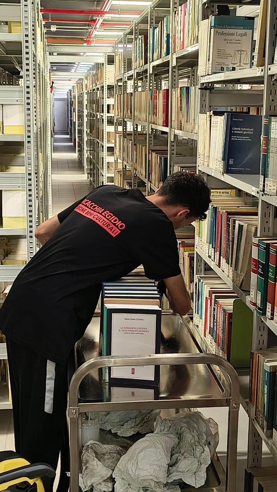 Depolveratura manuale e meccanica di volumi storici